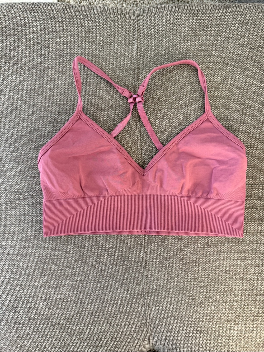 lululemon athletica Dusty Pink V-Neck Strappy Bralette